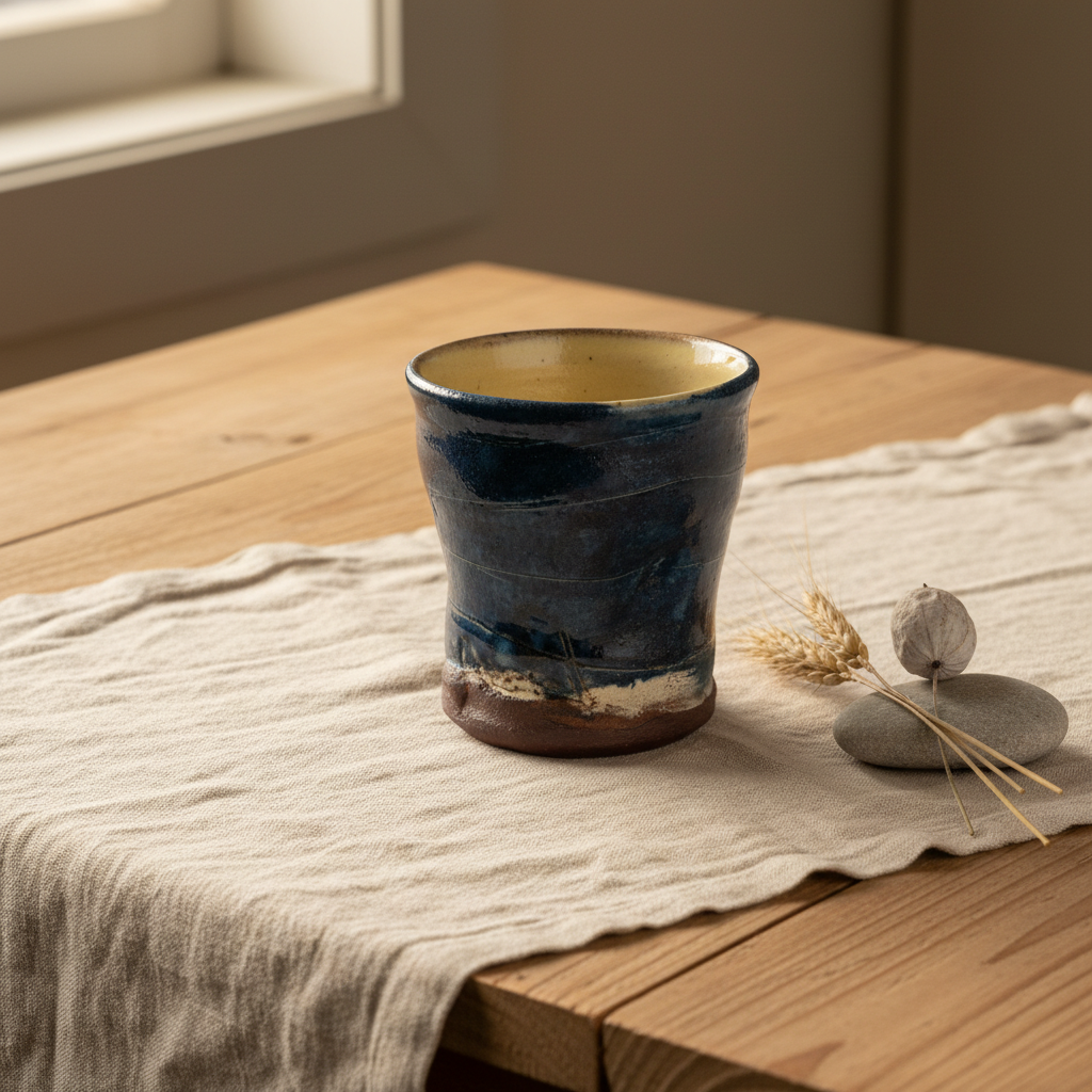 Beaker – Blue Glazed in Natural Scene
