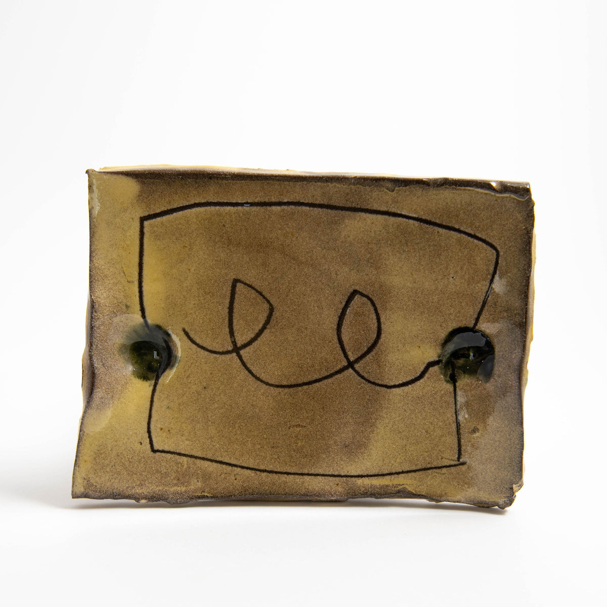 Petit plateau rectangulaire plat - Jaune - Sgraffite