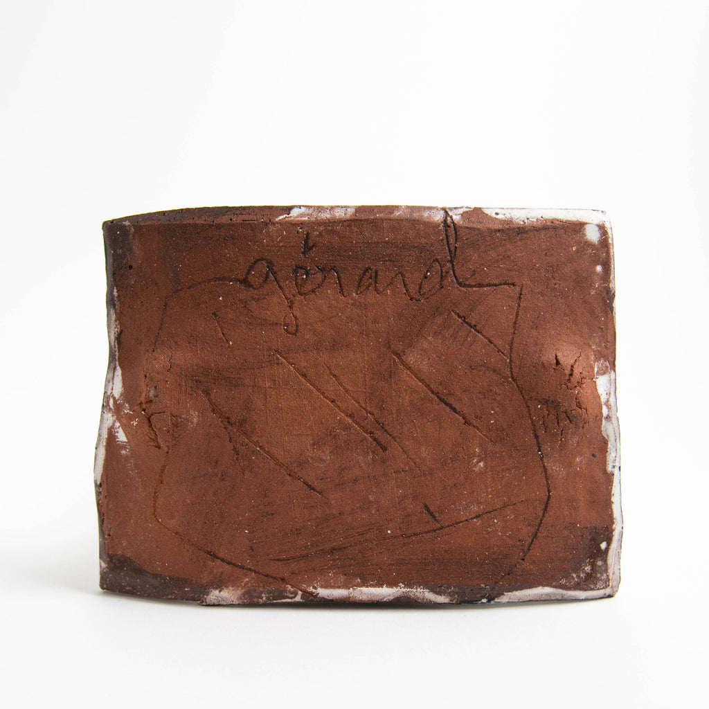 Petit plateau rectangulaire plat · Blanc · Sgraffito