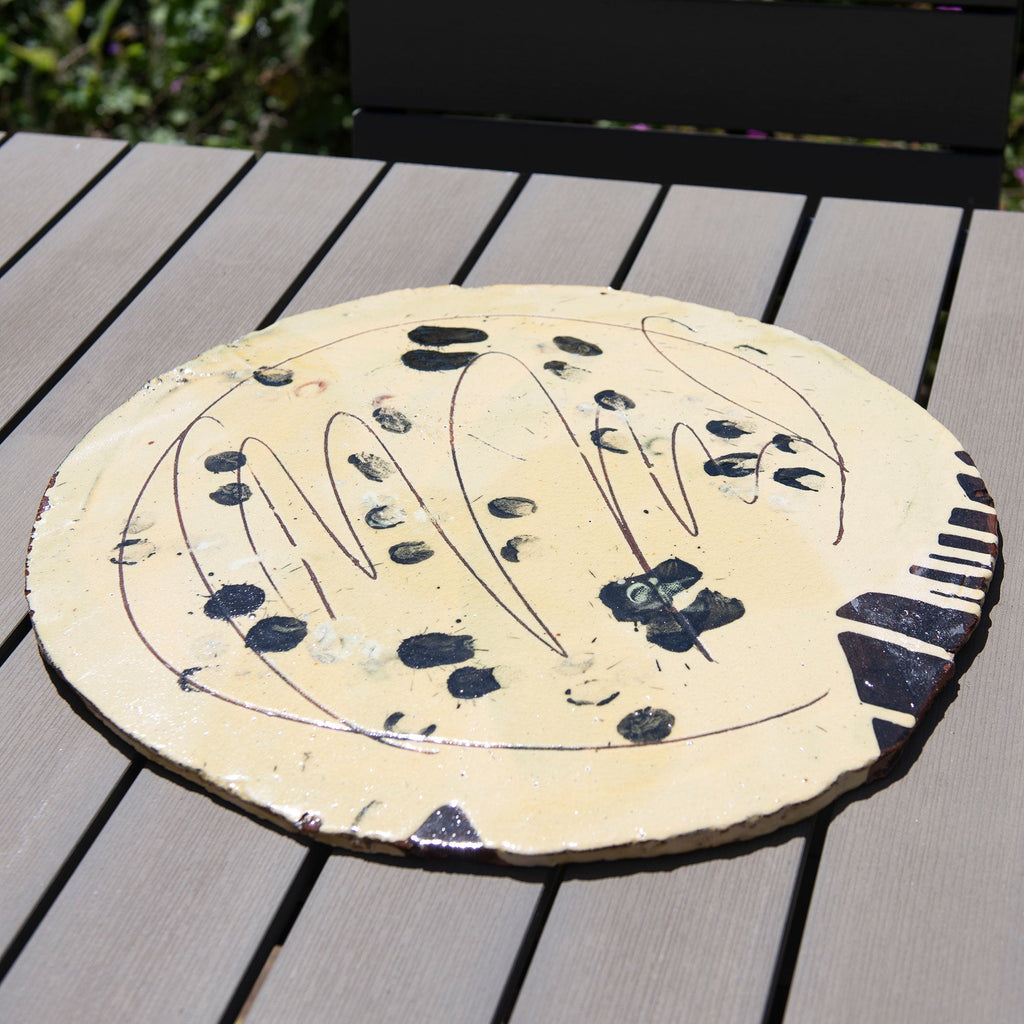 Grand plateau rond et plat