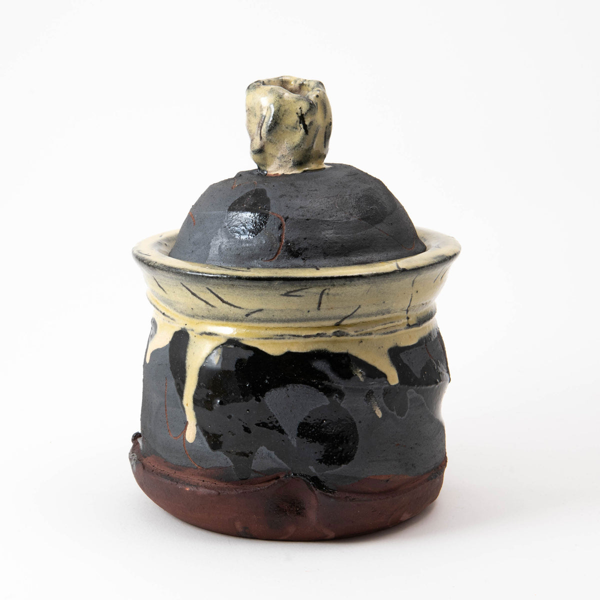 Petit pot avec couvercle – Noir · Émaillé