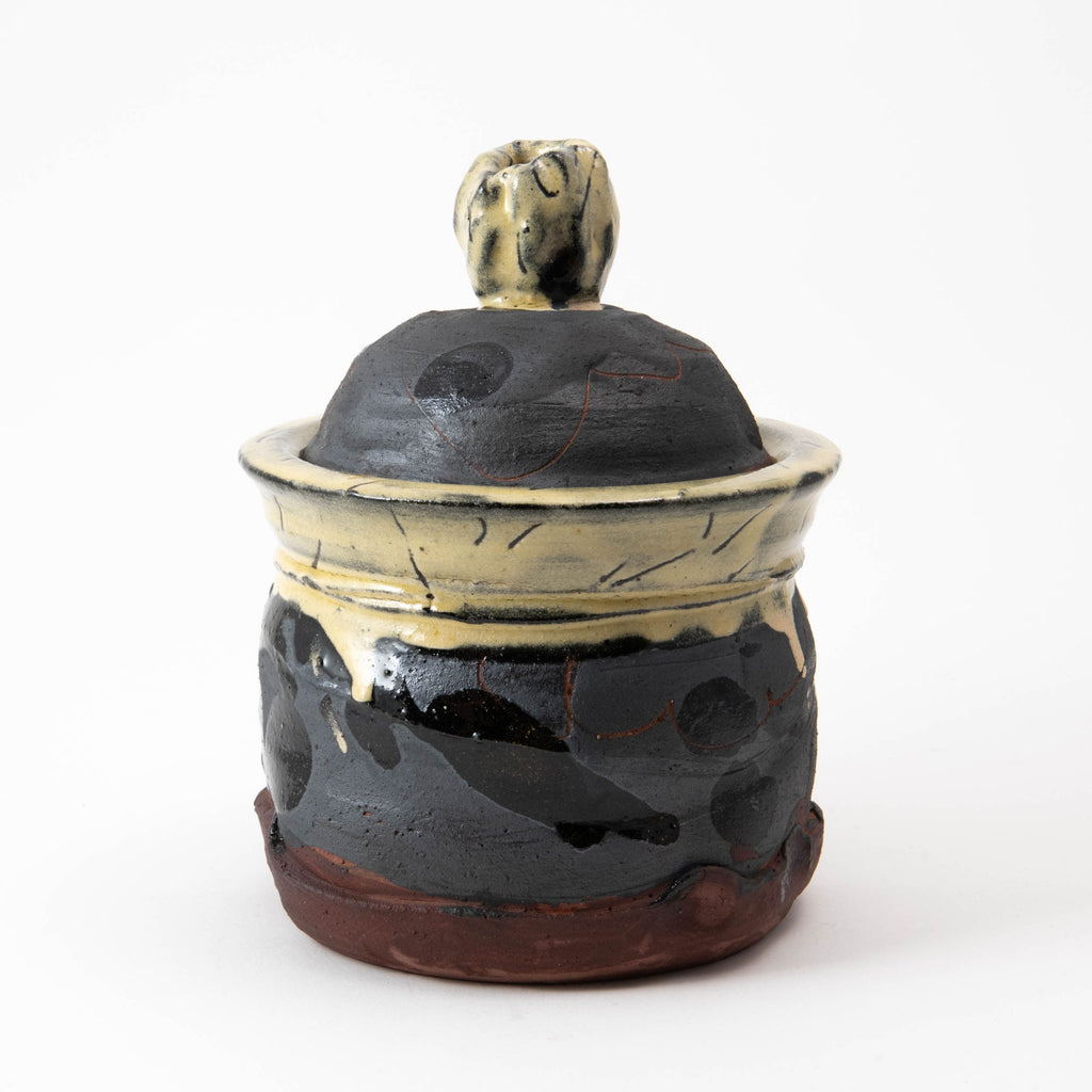Petit pot avec couvercle – Noir · Émaillé