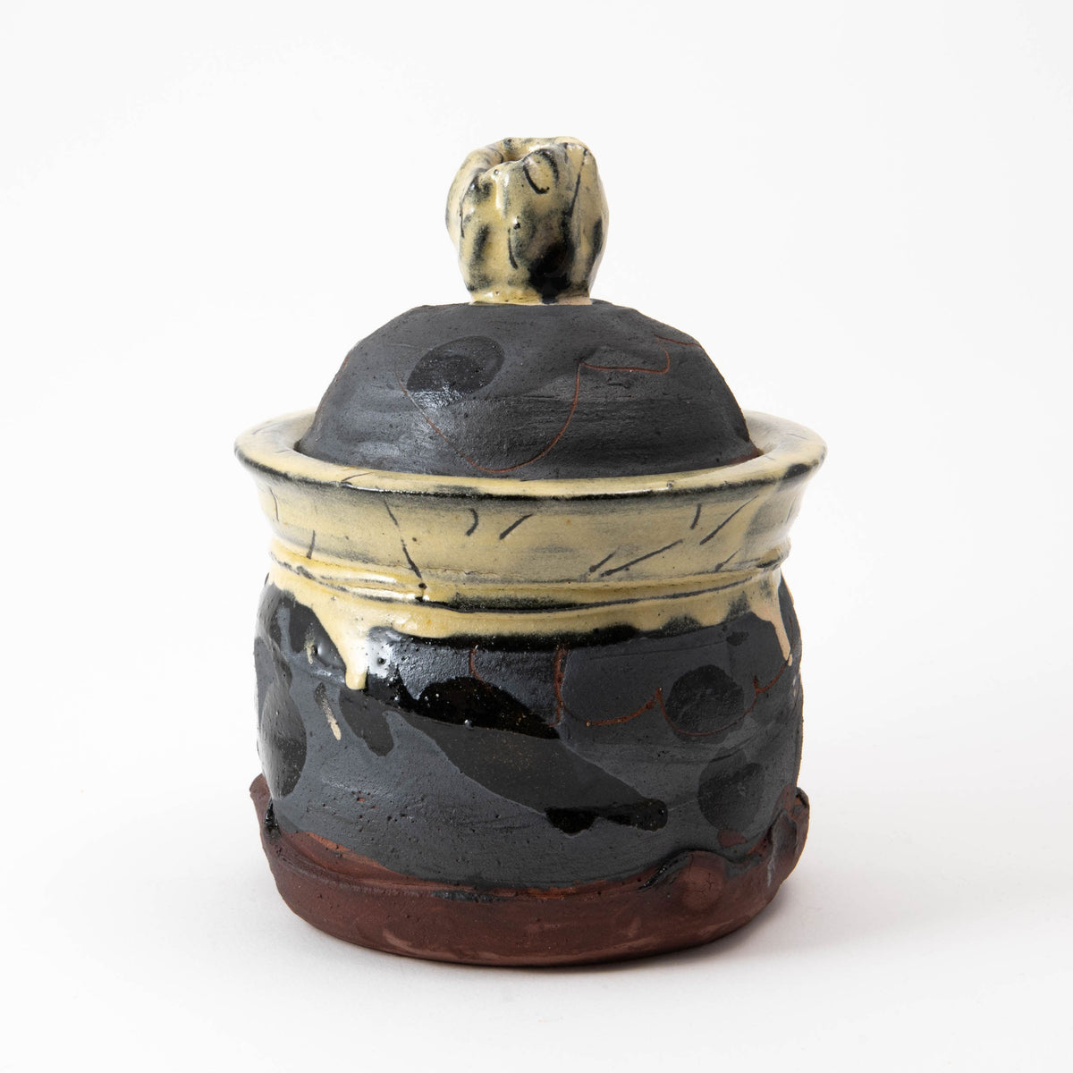 Petit pot avec couvercle – Noir · Émaillé