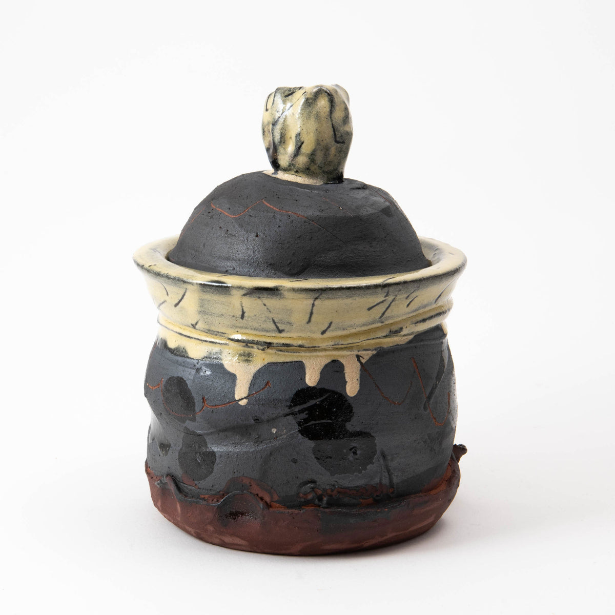 Petit pot avec couvercle – Noir · Émaillé