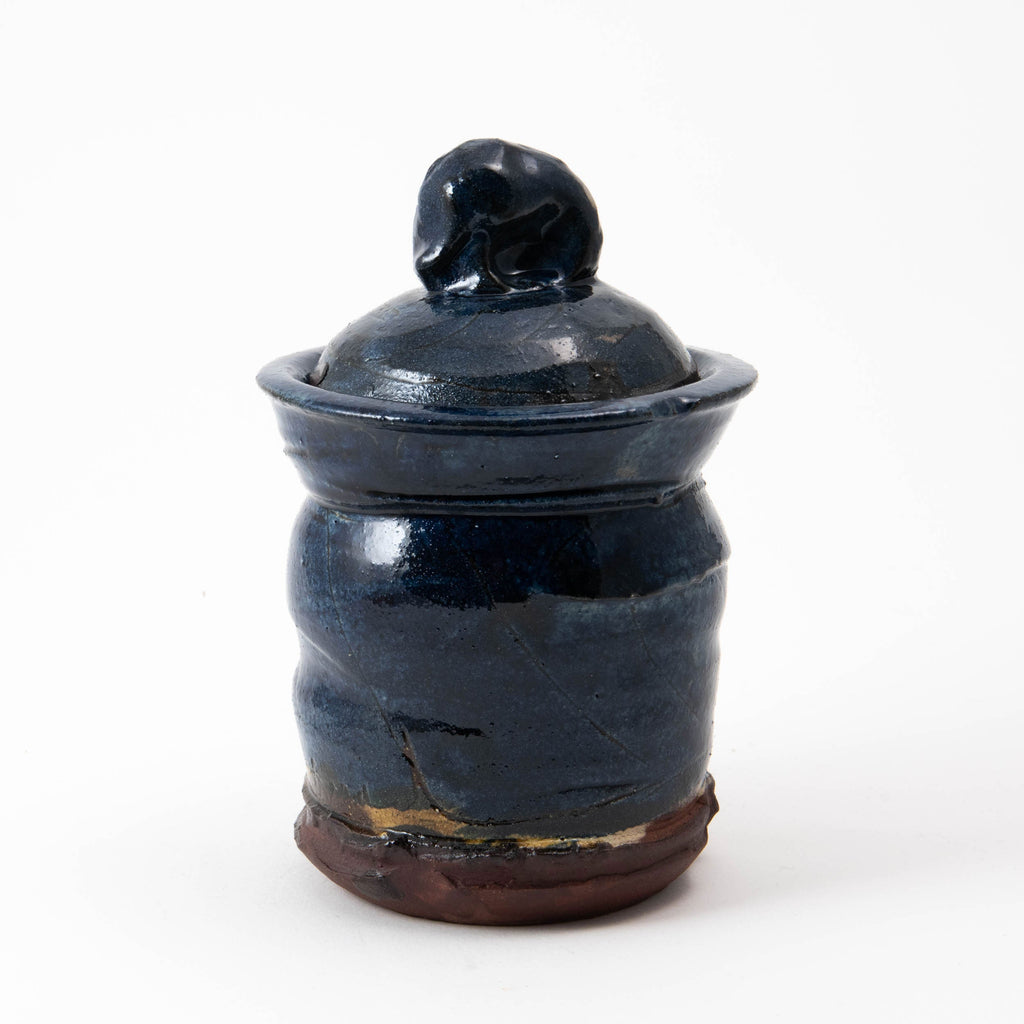 Petit pot à couvercle – Bleu · Émaillé