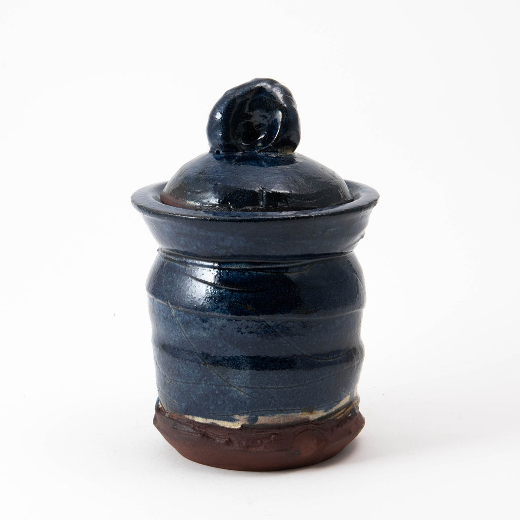 Petit pot à couvercle – Bleu · Émaillé