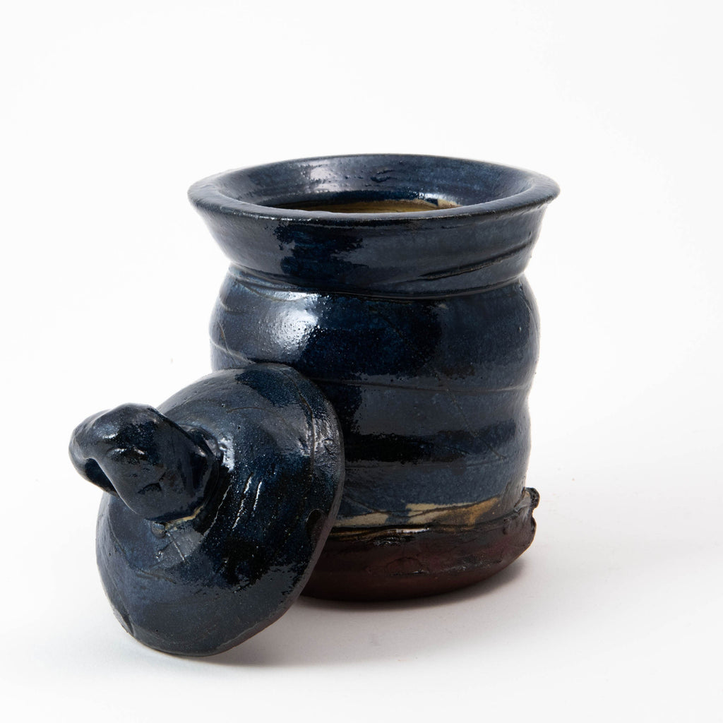 Petit pot à couvercle – Bleu · Émaillé