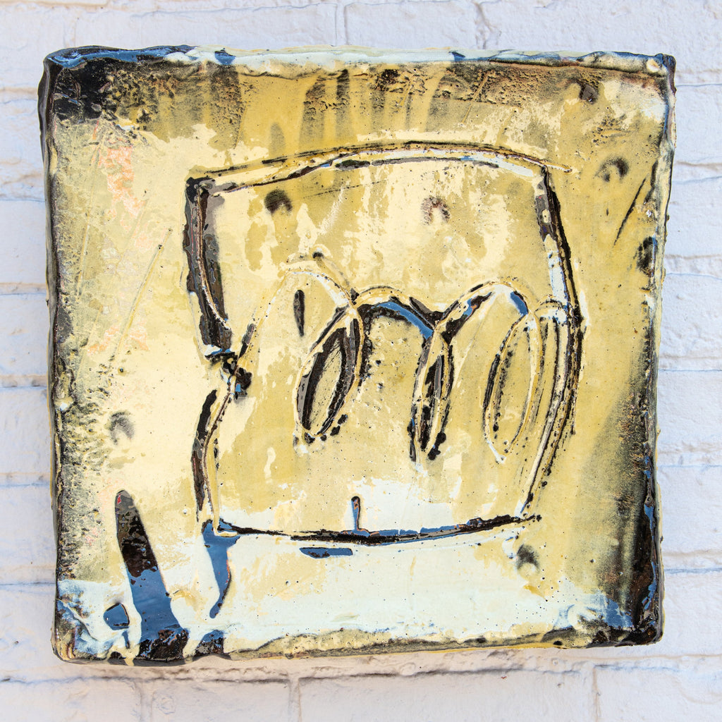 Grand plateau carré – Jaune · Sgraffite