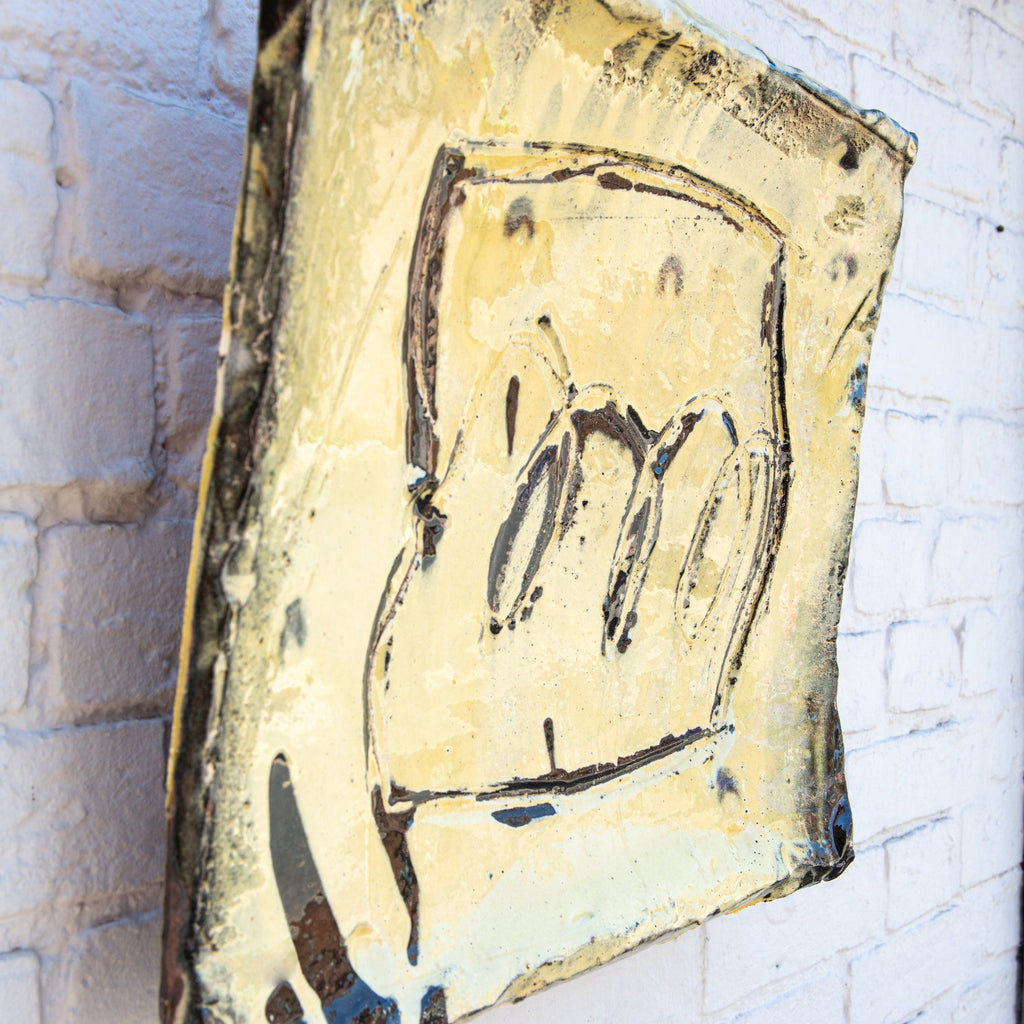 Grand plateau carré – Jaune · Sgraffite