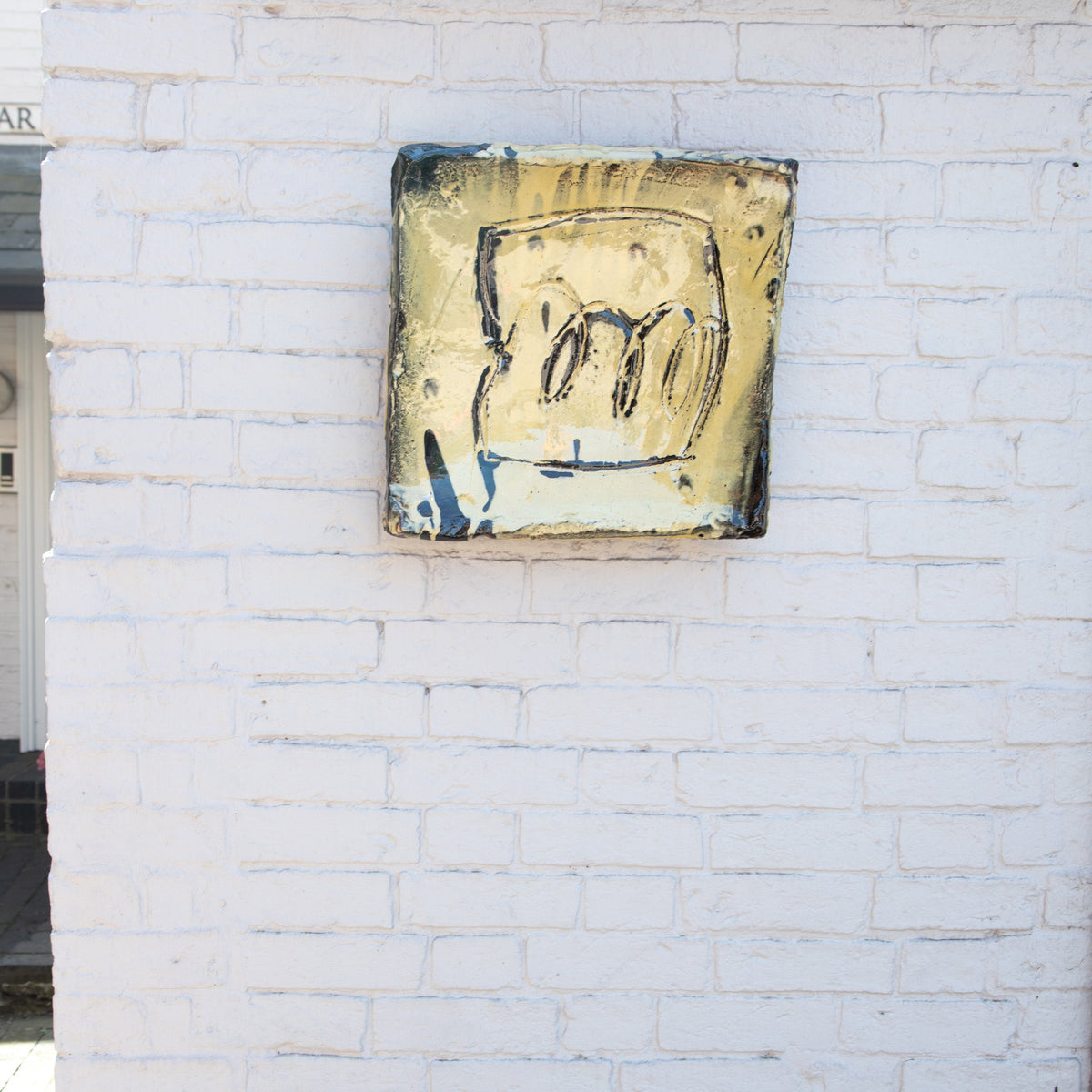 Grand plateau carré – Jaune · Sgraffite